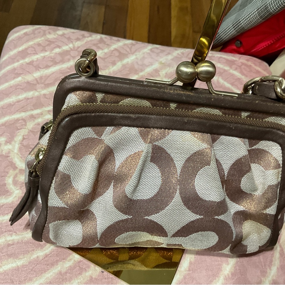 Rare Coach 2009 Parker OP Art Frame Kisslock Triple Compartment Signature - Picture 8 of 11